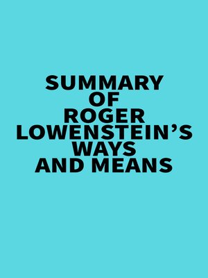 roger lowenstein ways and means